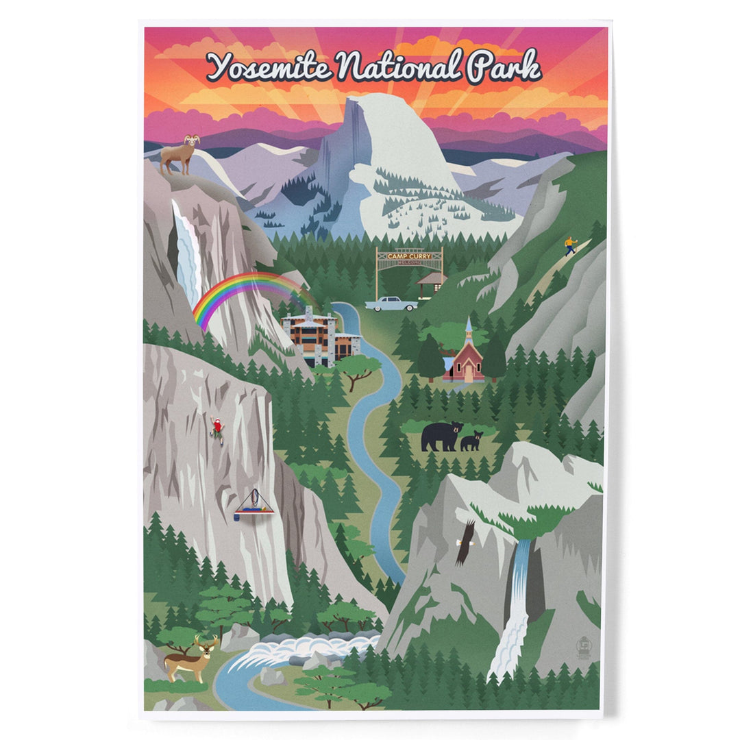 Yosemite National Park, California, Retro Views, Art & Giclee Prints Art Lantern Press 