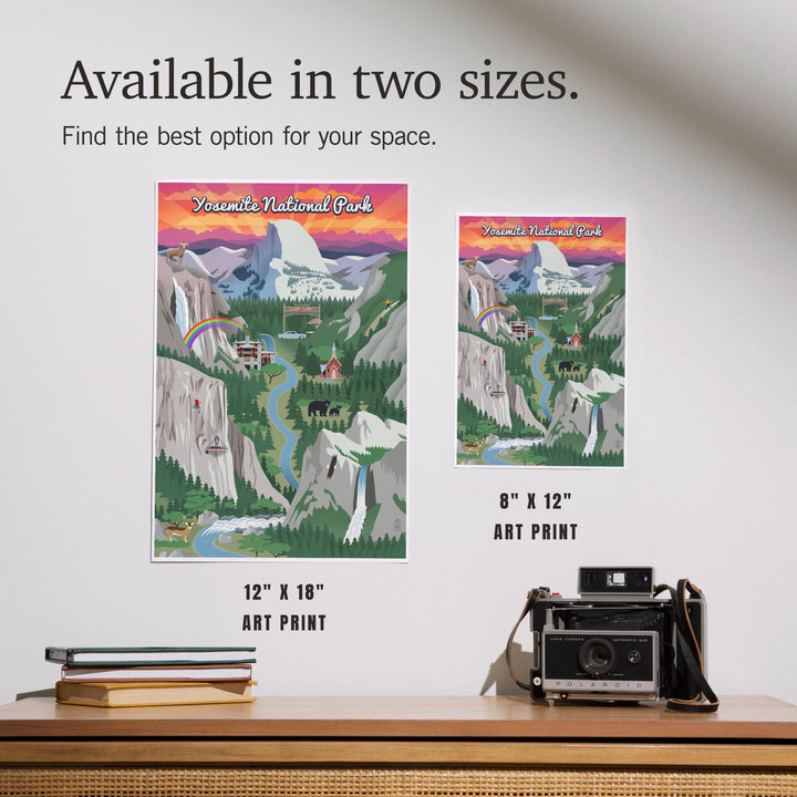 Yosemite National Park, California, Retro Views, Art & Giclee Prints Art Lantern Press 