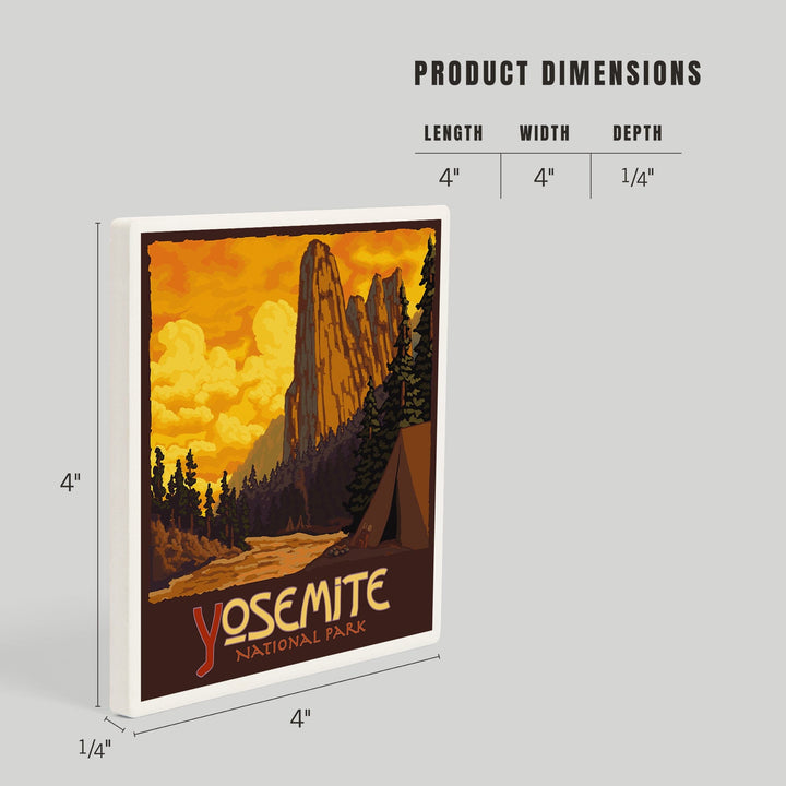 Yosemite National Park, California, Sentinel, Coasters Coasters Lantern Press 