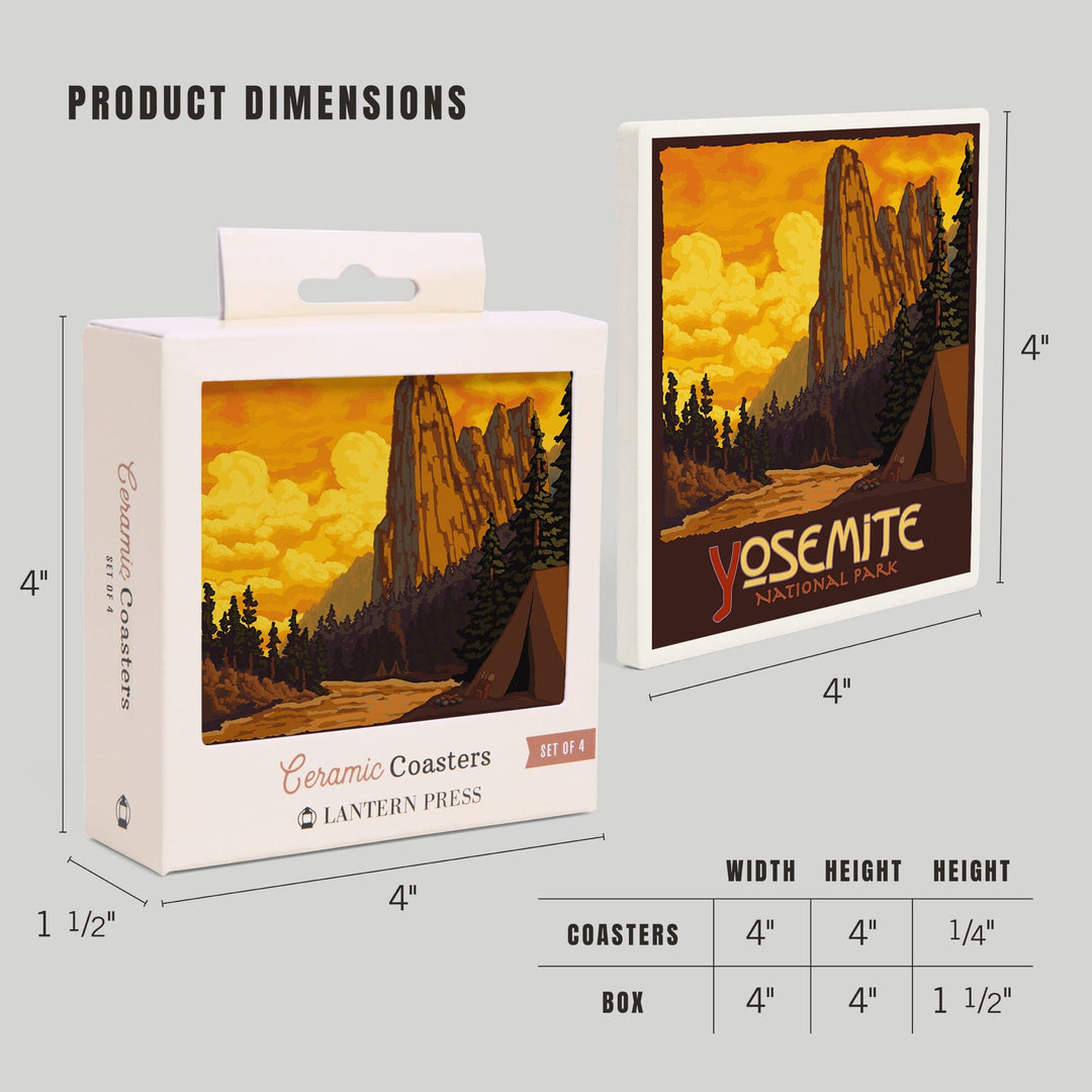 Yosemite National Park, California, Sentinel, Coasters Coasters Lantern Press 