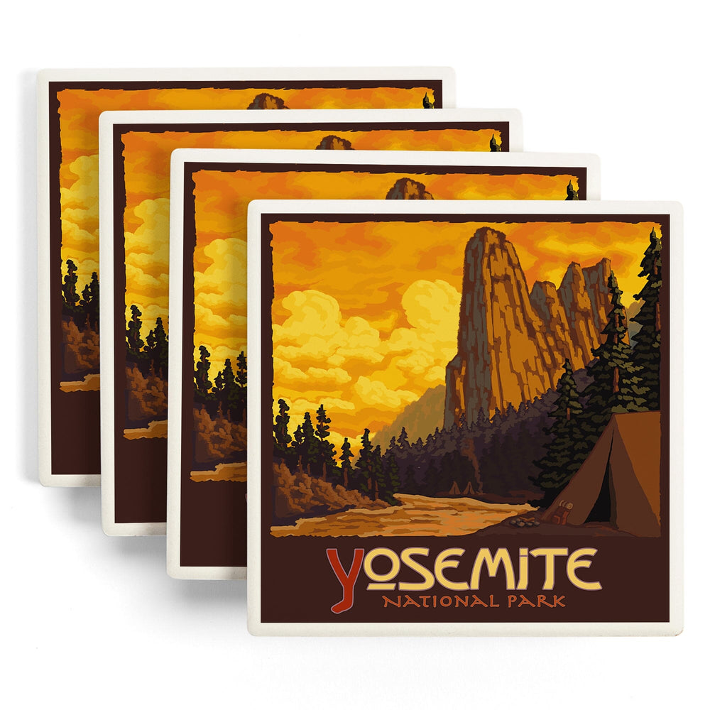 Yosemite National Park, California, Sentinel, Coasters Coasters Lantern Press 