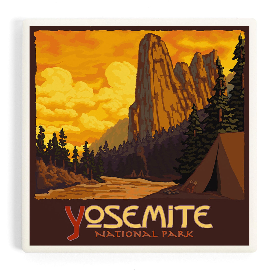 Yosemite National Park, California, Sentinel, Coasters Coasters Lantern Press 