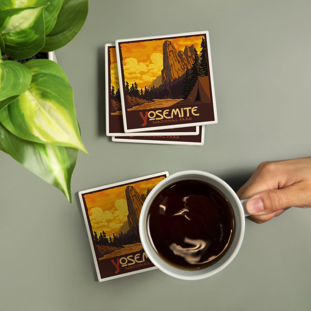 Yosemite National Park, California, Sentinel, Coasters Coasters Lantern Press 