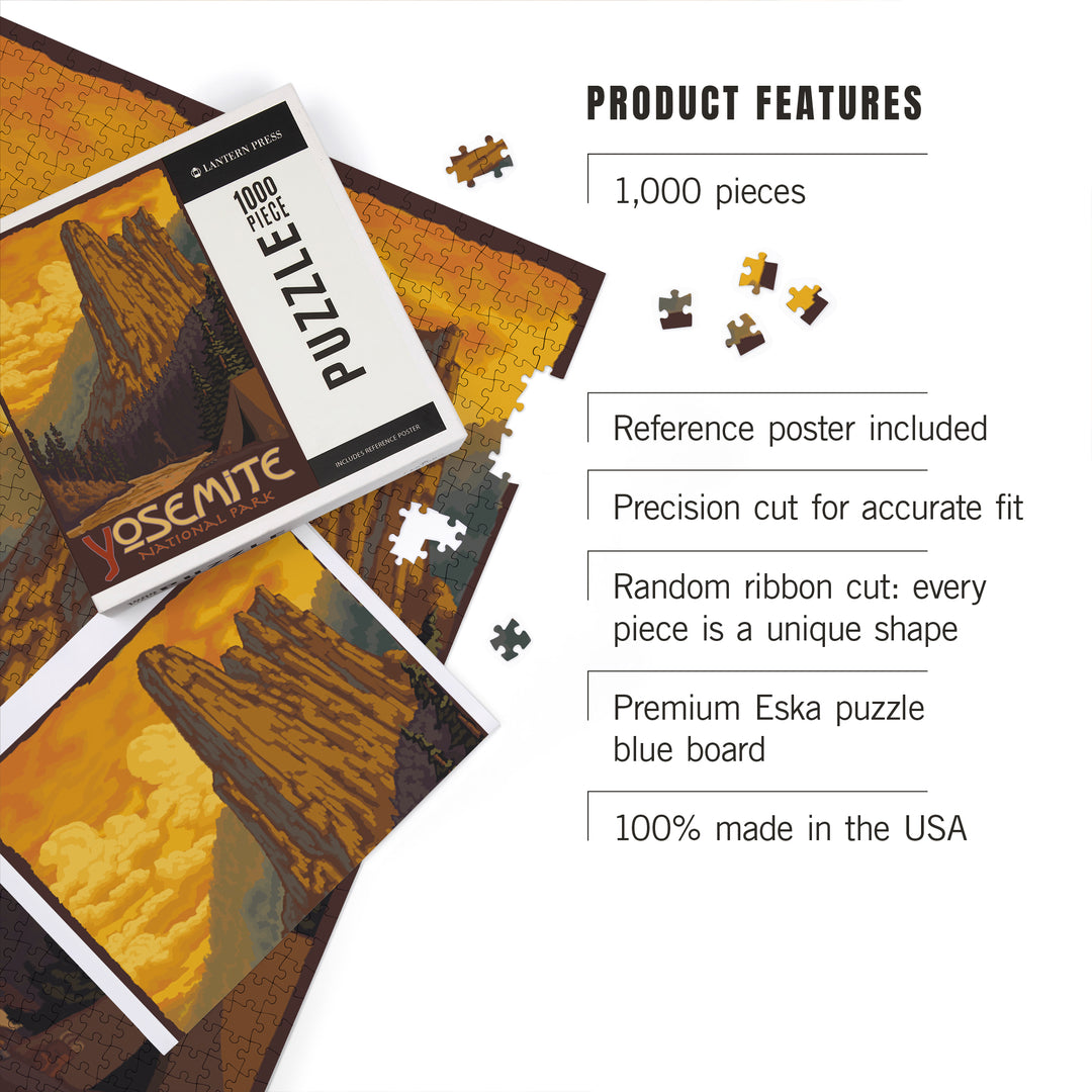 Yosemite National Park, California, Sentinel, Jigsaw Puzzle Puzzle Lantern Press 