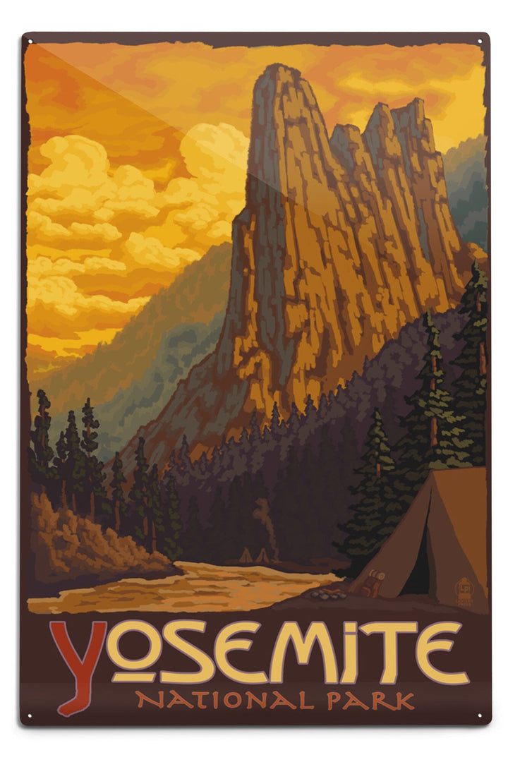 Yosemite National Park, California, Sentinel, Metal Signs Metal Lantern Press 12x18 Metal Sign 