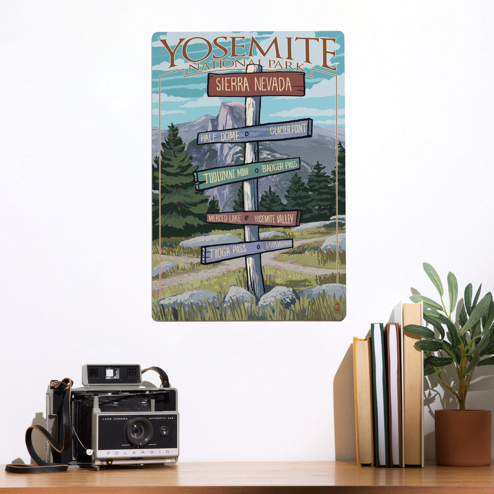 Yosemite National Park, California, Signpost, Metal Signs Metal Lantern Press 