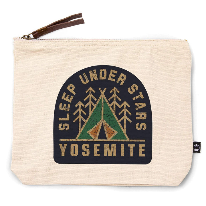 Yosemite National Park, California, Sleep Under Stars,, Organic Cotton Zipper Pouch, Go Bag Go Bag Lantern Press 