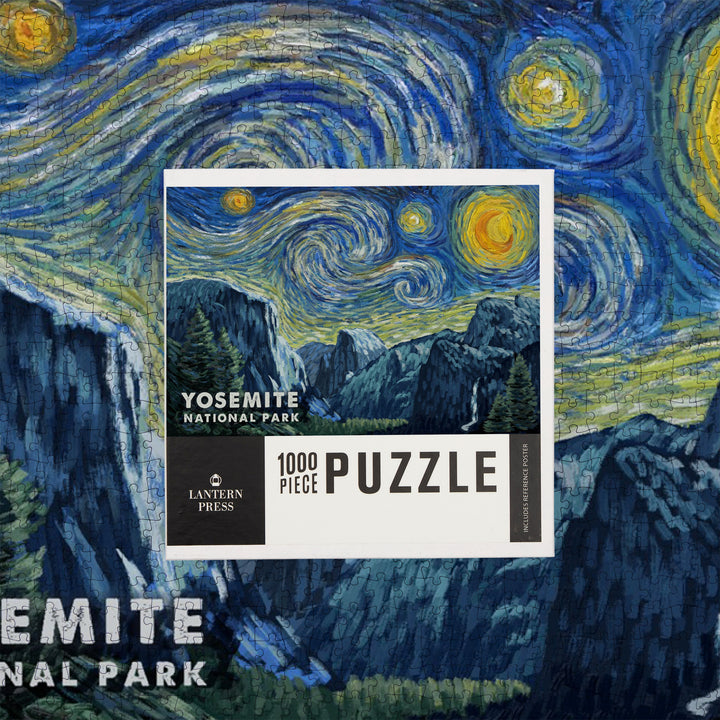Yosemite National Park, California, Starry Night, Jigsaw Puzzle Puzzle Lantern Press 