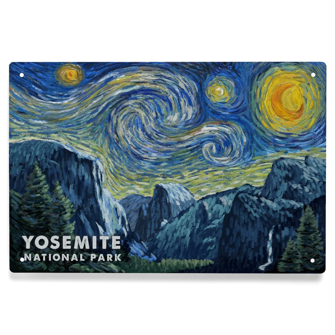 Yosemite National Park, California, Starry Night, Metal Signs Metal Lantern Press 