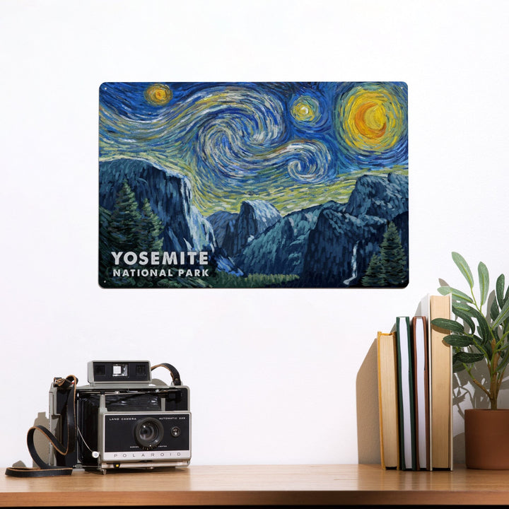 Yosemite National Park, California, Starry Night, Metal Signs Metal Lantern Press 