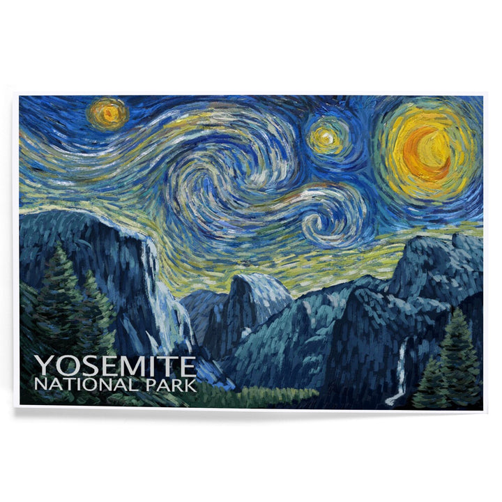 Yosemite National Park, California, Starry Night National Park Series, Art & Giclee Prints Art Lantern Press 