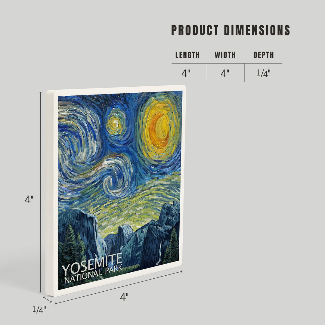 Yosemite National Park, California, Starry Night National Park Series, Coasters Coasters Lantern Press 