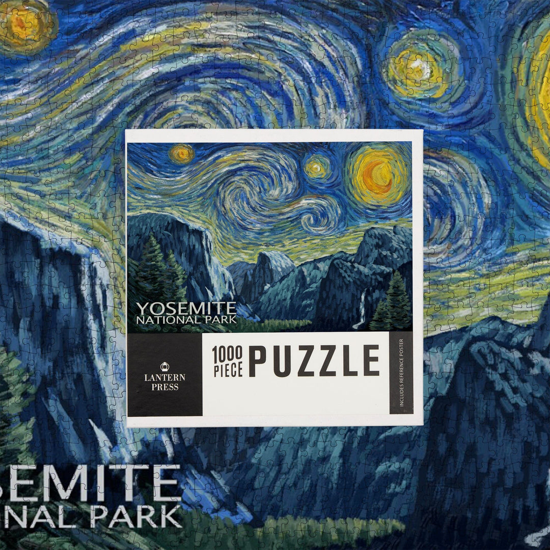 Yosemite National Park, California, Starry Night National Park Series, Jigsaw Puzzle Puzzle Lantern Press 