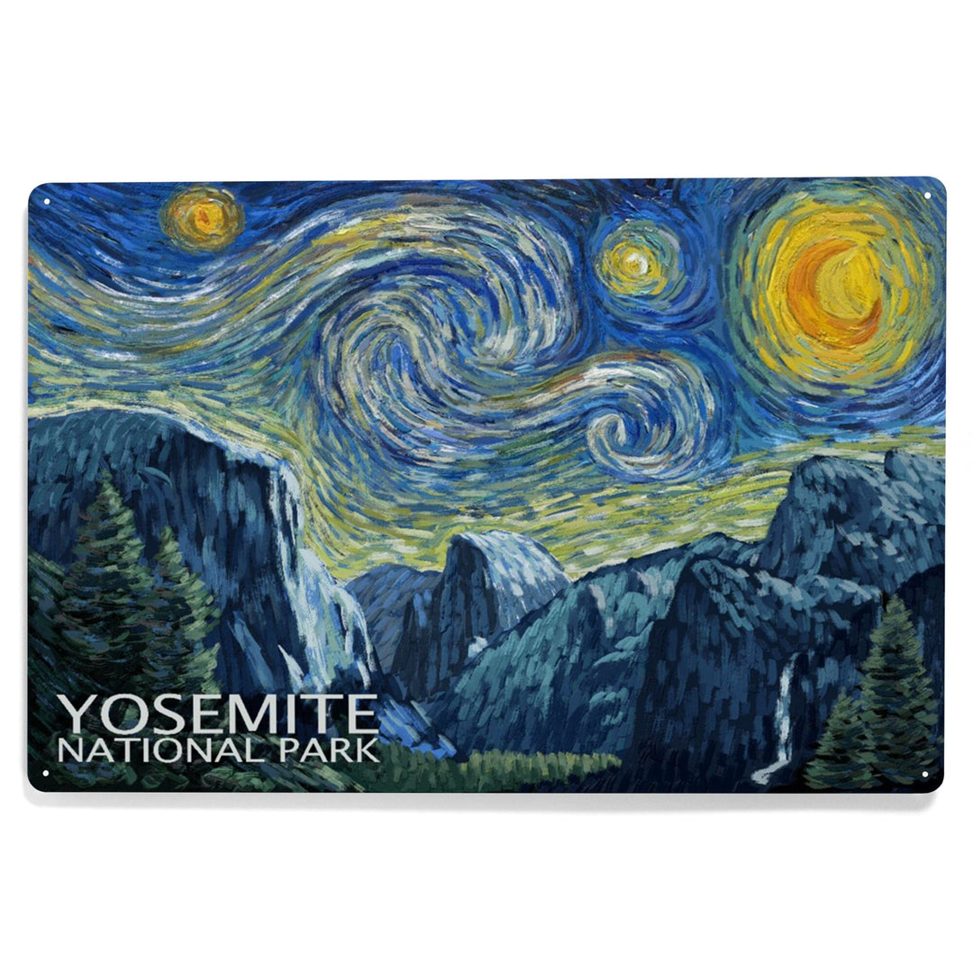 Yosemite National Park, California, Starry Night National Park Series, Metal Signs Metal Lantern Press 