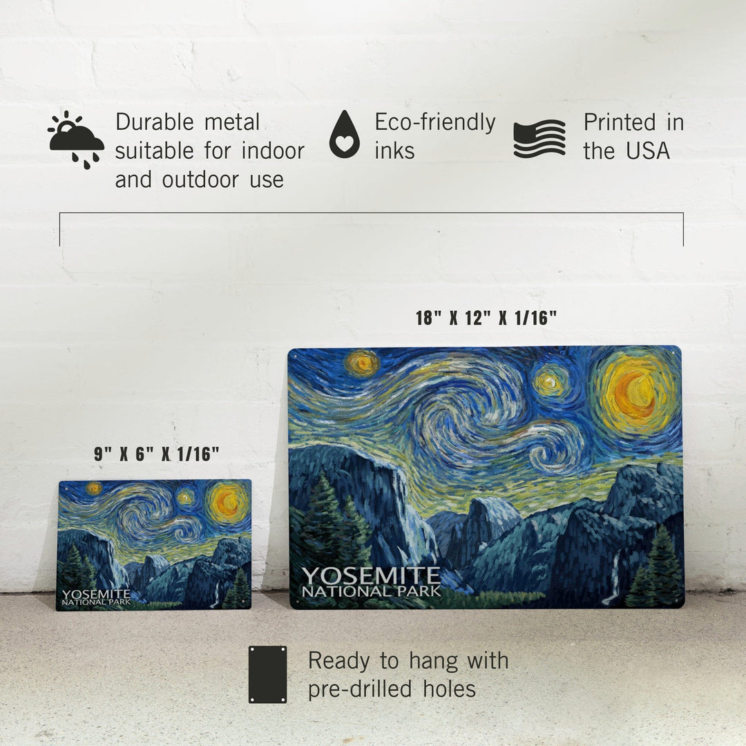 Yosemite National Park, California, Starry Night National Park Series, Metal Signs Metal Lantern Press 