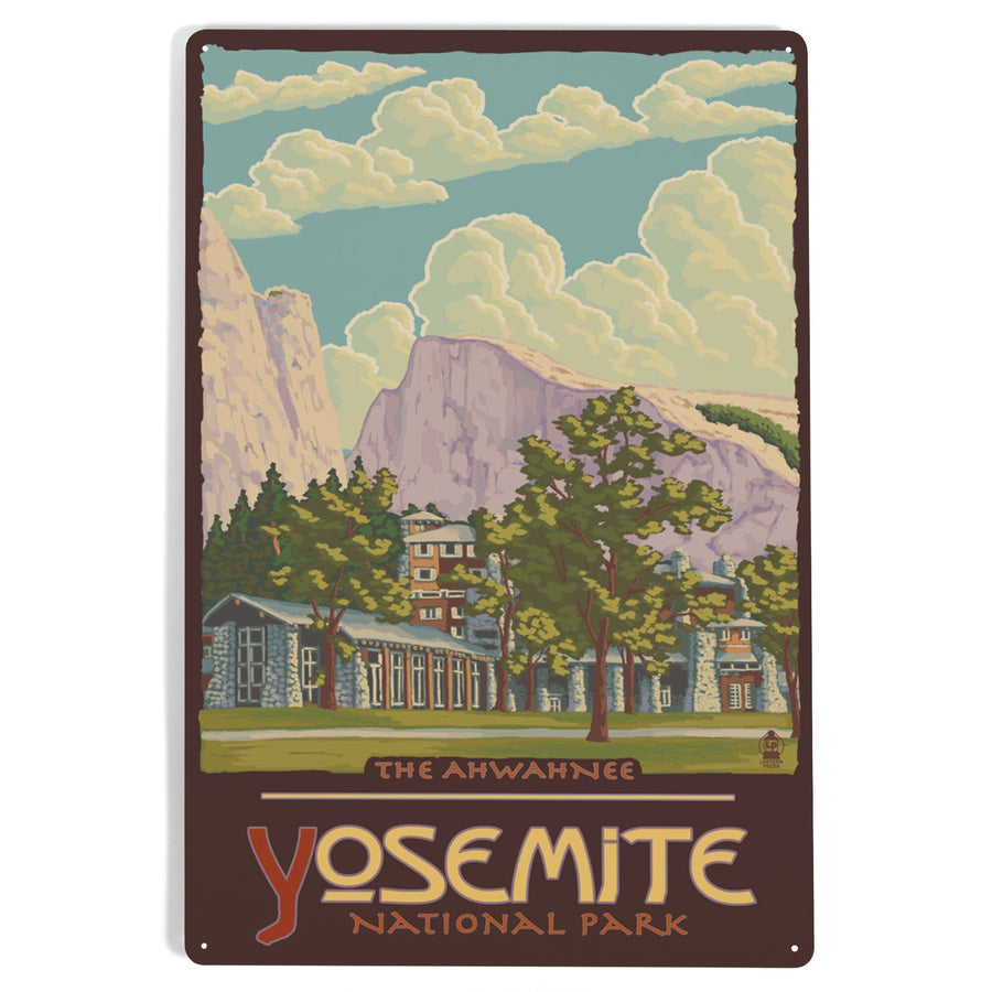 Yosemite National Park, California, The Ahwahnee and El Capitan, Metal Signs Metal Lantern Press 