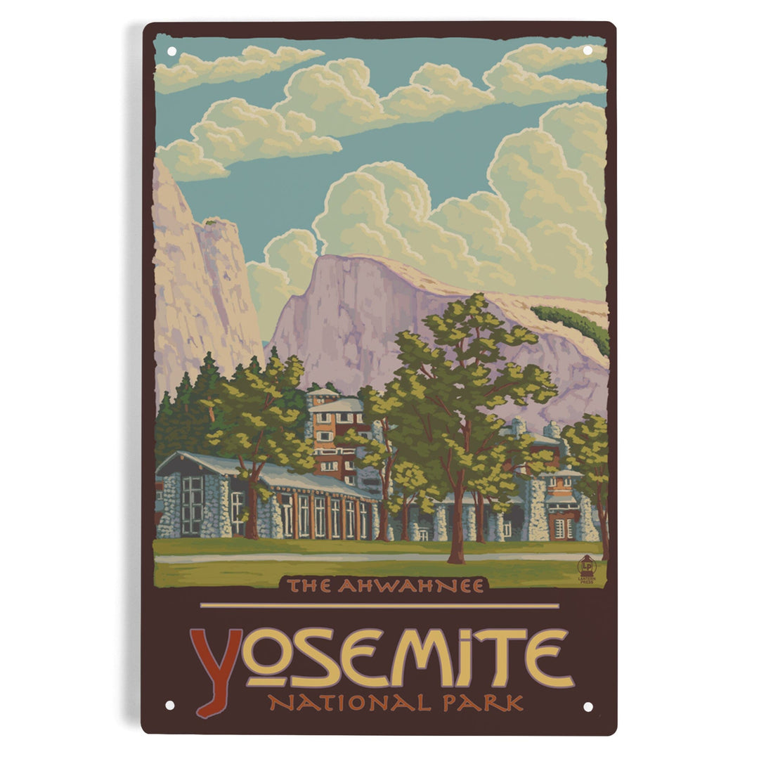 Yosemite National Park, California, The Ahwahnee and El Capitan, Metal Signs Metal Lantern Press 