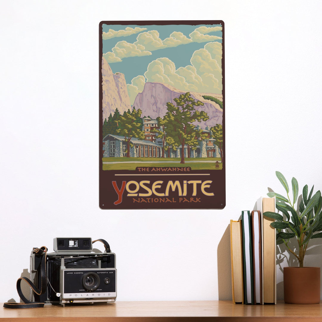 Yosemite National Park, California, The Ahwahnee and El Capitan, Metal Signs Metal Lantern Press 