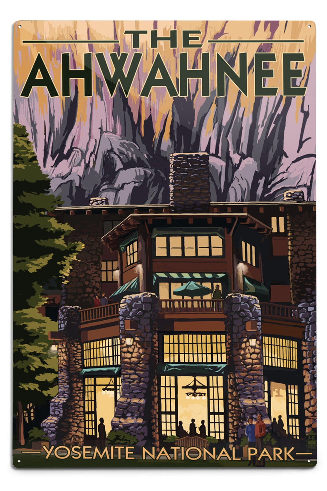 Yosemite National Park, California, The Ahwahnee, Metal Signs Metal Lantern Press 12x18 Metal Sign 