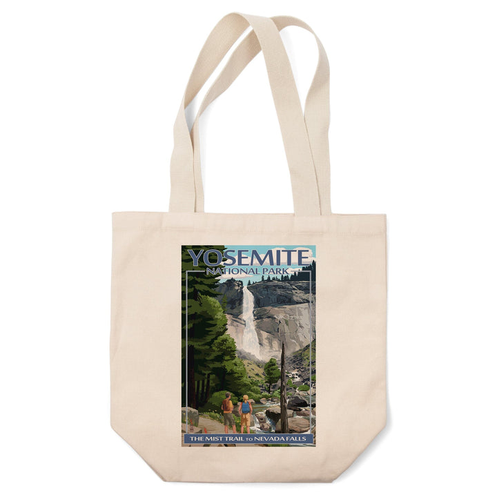 Yosemite National Park, California, The Mist Trail, Lantern Press Artwork, Tote Bag Totes Lantern Press 
