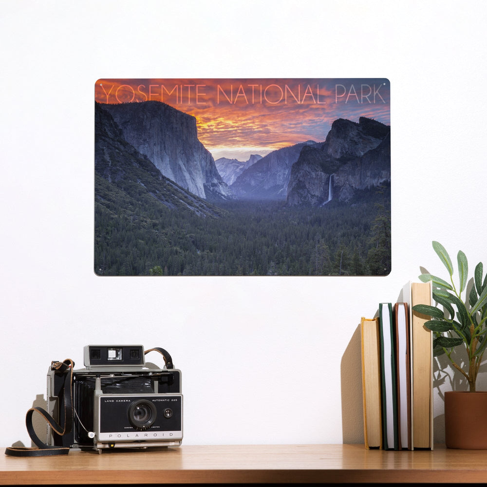 Yosemite National Park, California, Valley at Sunset, Metal Signs Metal Lantern Press 