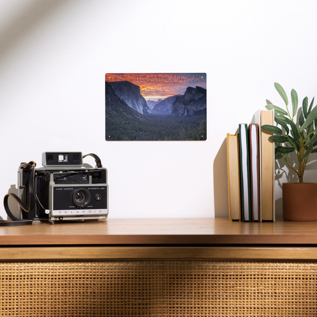 Yosemite National Park, California, Valley at Sunset, Metal Signs Metal Lantern Press 