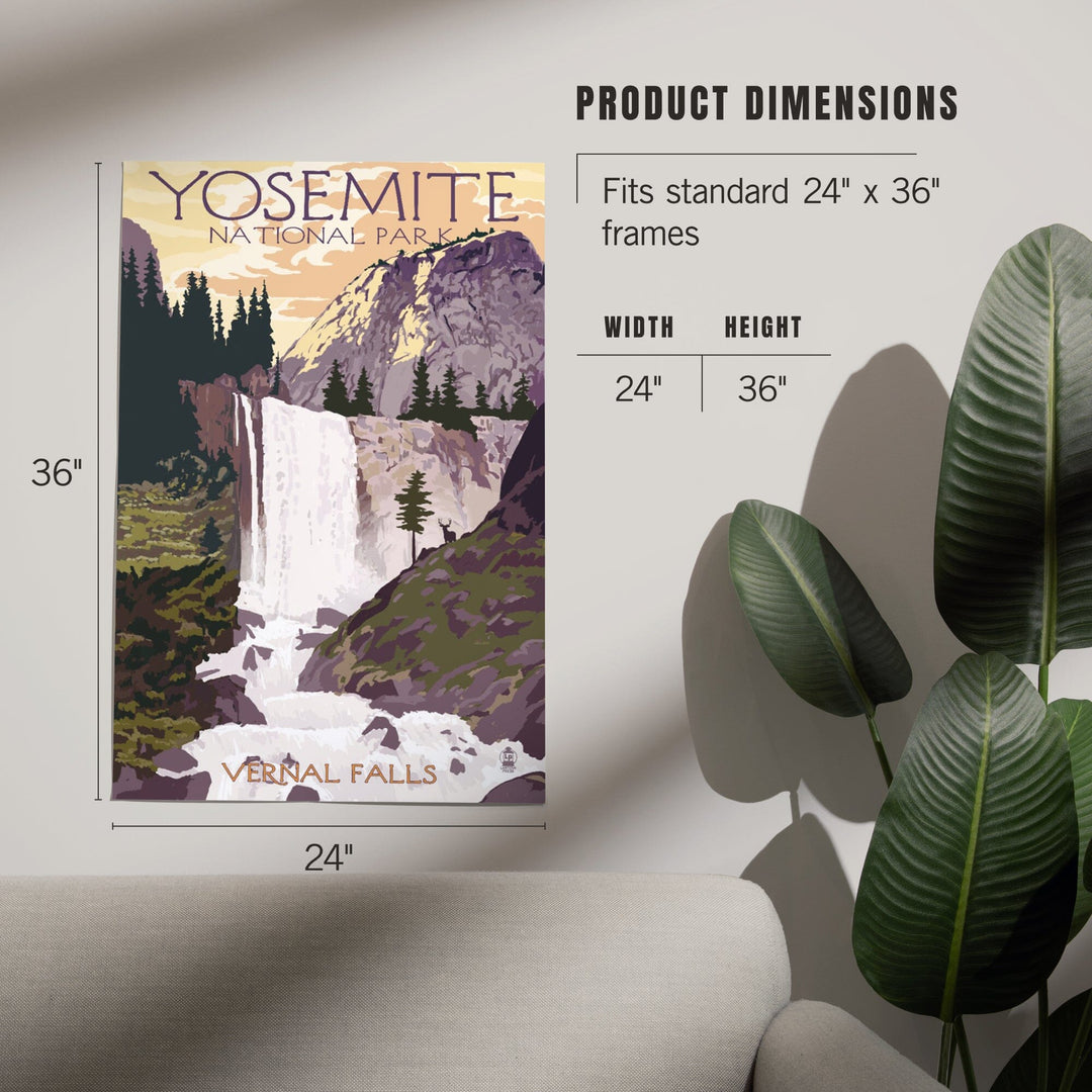 Yosemite National Park, California, Vernal Falls, Art & Giclee Prints Art Lantern Press 