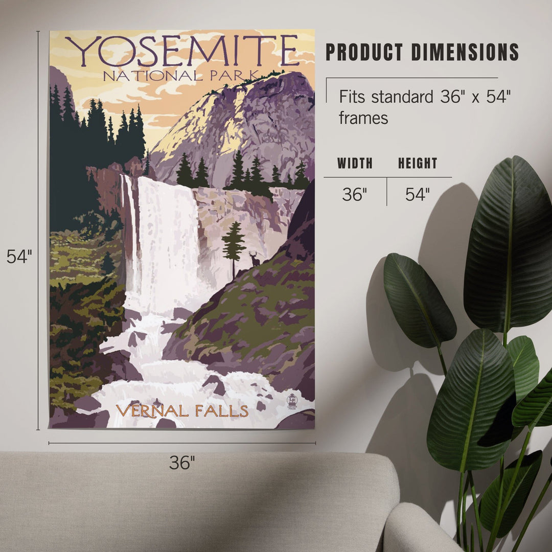 Yosemite National Park, California, Vernal Falls, Art & Giclee Prints Art Lantern Press 