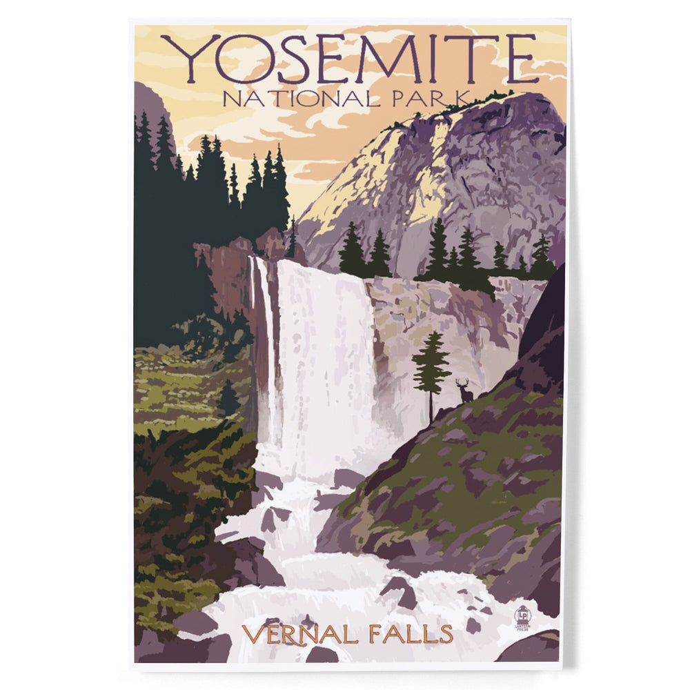 Yosemite National Park, California, Vernal Falls, Art & Giclee Prints Art Lantern Press 8 x 12 Art Print 
