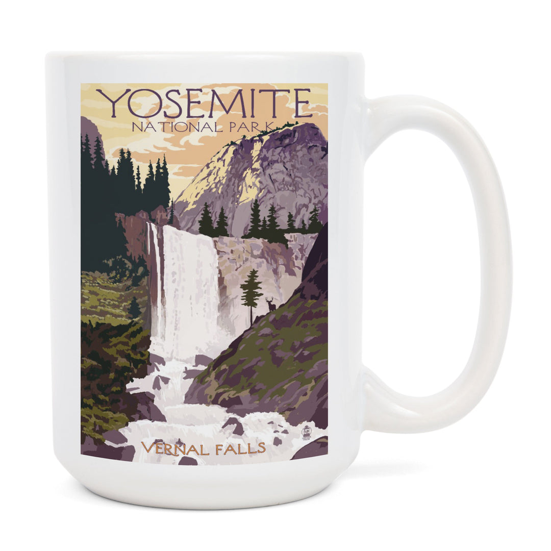 Yosemite National Park, California, Vernal Falls, Ceramic Mug Mugs Lantern Press 
