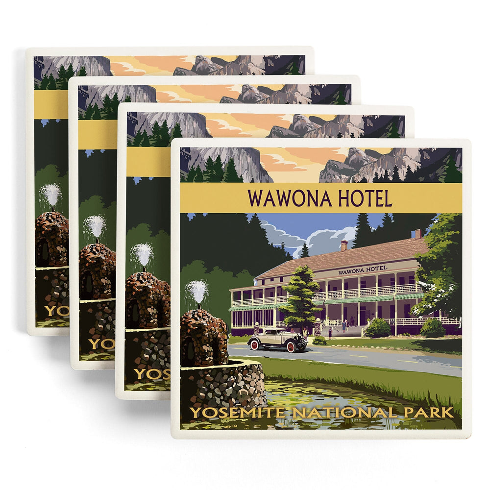 Yosemite National Park, California, Wawona Hotel, Coasters Coasters Lantern Press 