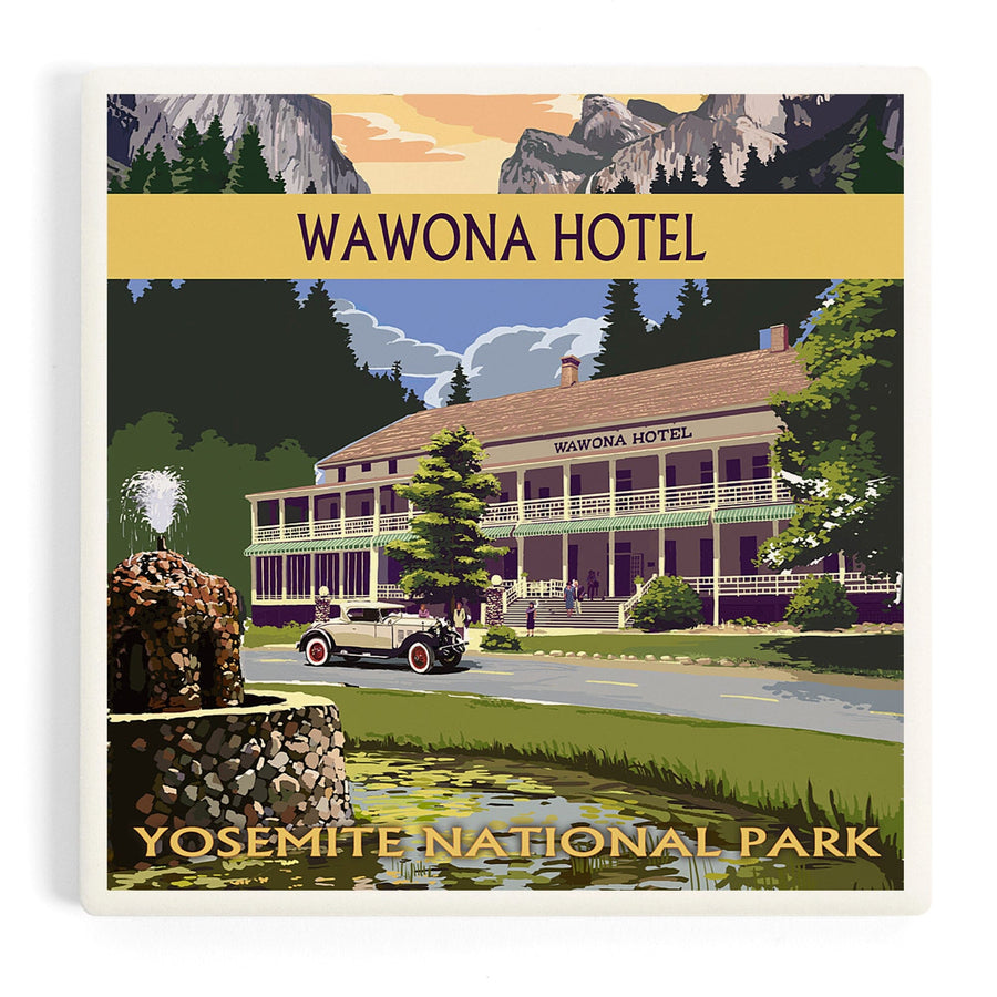 Yosemite National Park, California, Wawona Hotel, Coasters Coasters Lantern Press 