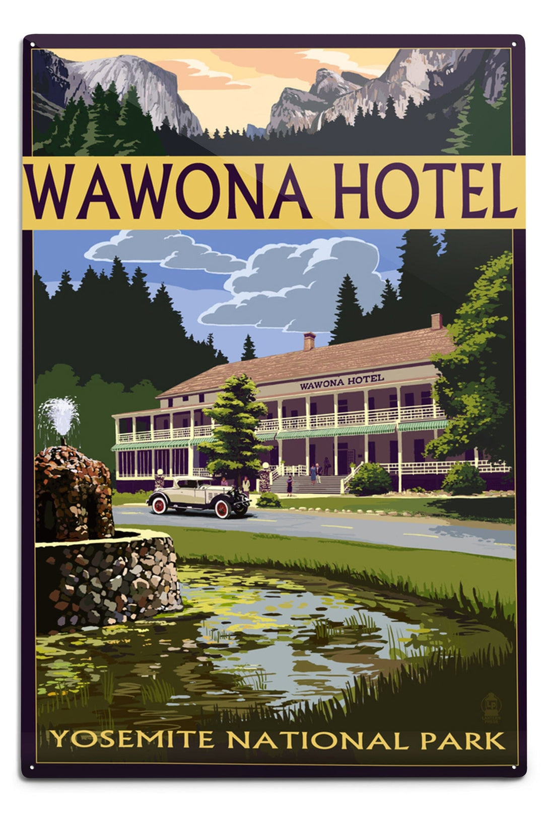 Yosemite National Park, California, Wawona Hotel, Metal Signs Metal Lantern Press 12x18 Metal Sign 