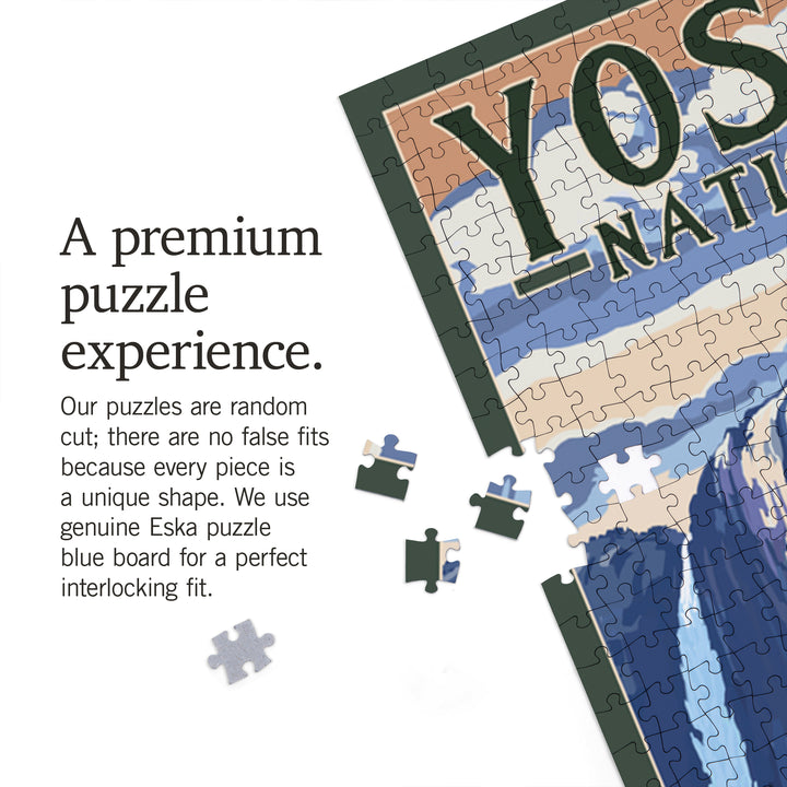Yosemite National Park, California, Yosemite Chapel and Snowman, Jigsaw Puzzle Puzzle Lantern Press 