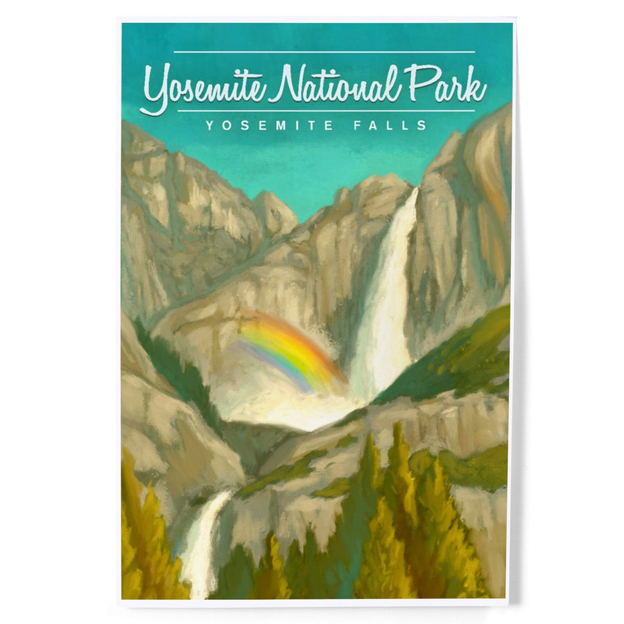 Yosemite National Park, California, Yosemite Falls and Rainbow, Art & Giclee Prints Art Lantern Press 