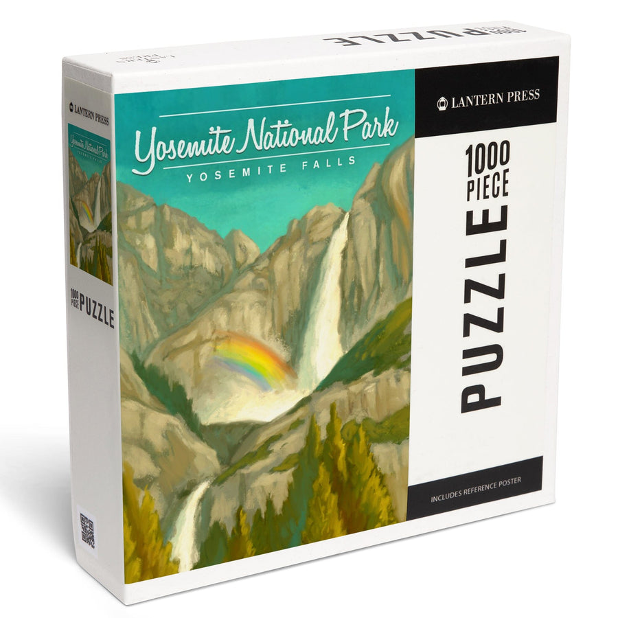 Yosemite National Park, California, Yosemite Falls and Rainbow, Jigsaw Puzzle Puzzle Lantern Press 