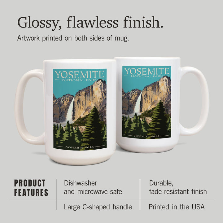 Yosemite National Park, California, Yosemite Falls, Ceramic Mug Mugs Lantern Press 