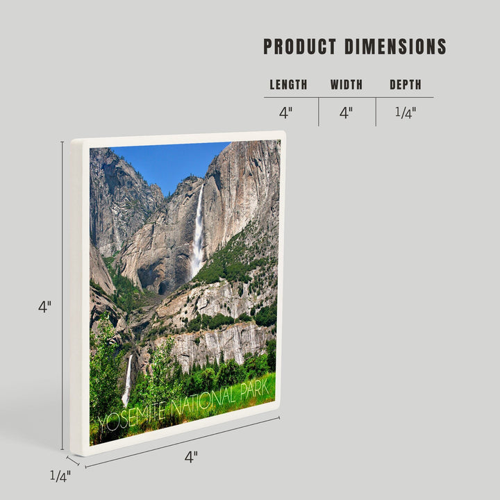 Yosemite National Park, California, Yosemite Falls, Coasters Coasters Lantern Press 