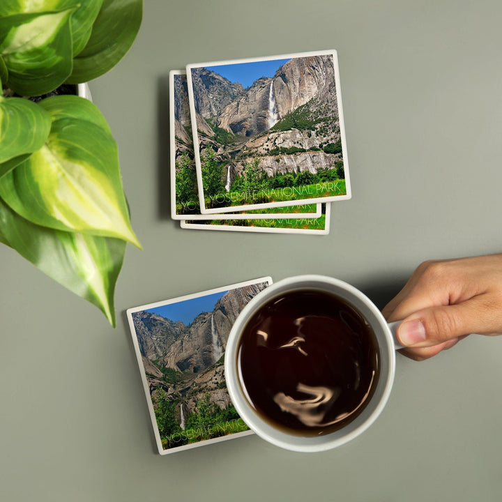 Yosemite National Park, California, Yosemite Falls, Coasters Coasters Lantern Press 
