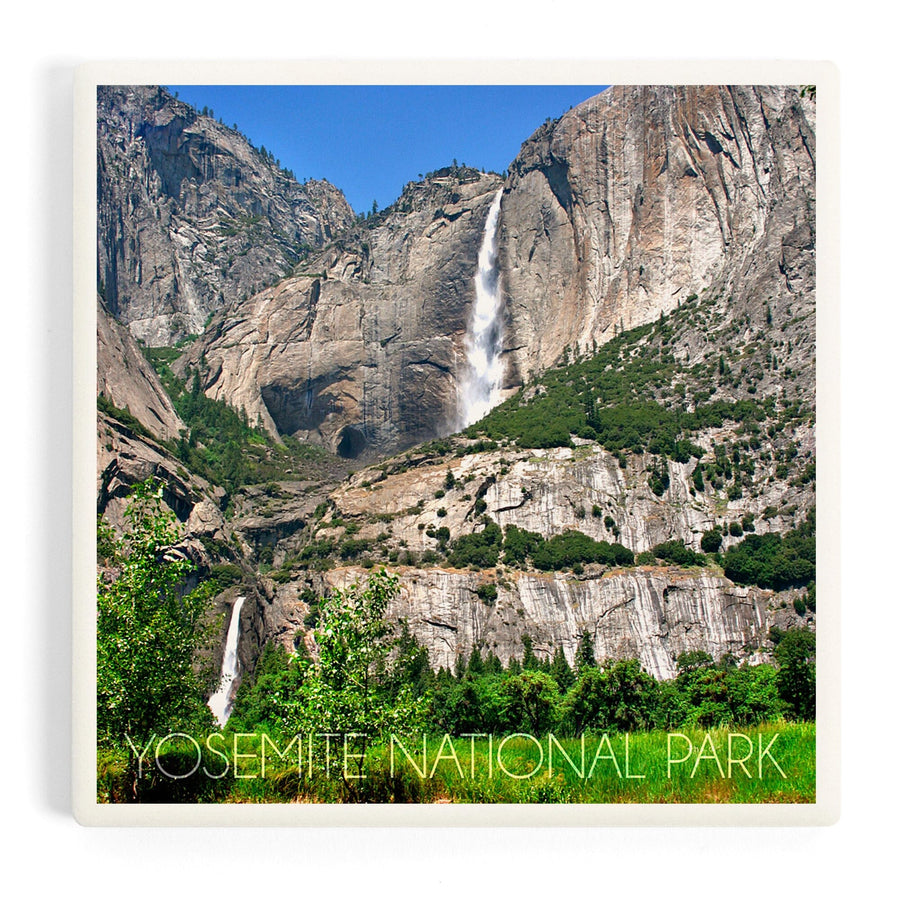 Yosemite National Park, California, Yosemite Falls, Coasters Coasters Lantern Press 