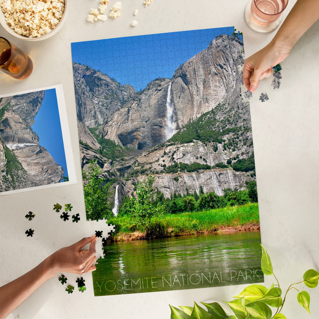 Yosemite National Park, California, Yosemite Falls, Jigsaw Puzzle Puzzle Lantern Press 