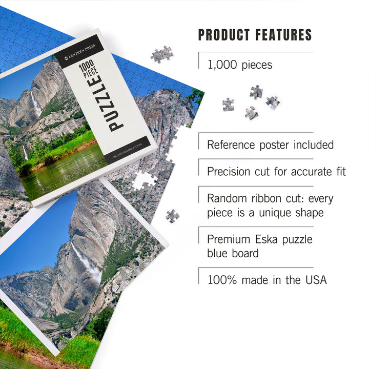 Yosemite National Park, California, Yosemite Falls, Jigsaw Puzzle Puzzle Lantern Press 