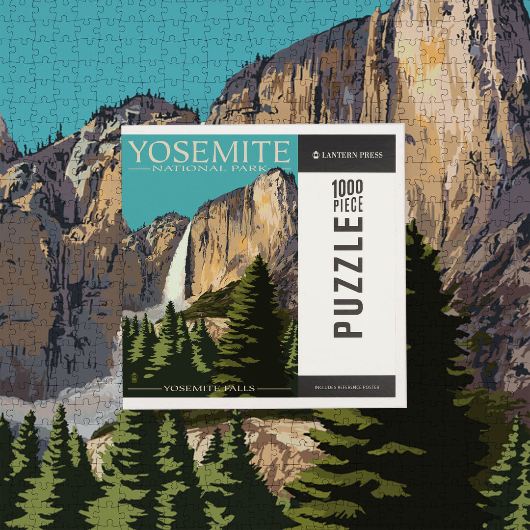 Yosemite National Park, California, Yosemite Falls, Jigsaw Puzzle Puzzle Lantern Press 