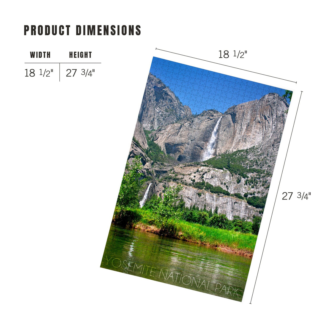 Yosemite National Park, California, Yosemite Falls, Jigsaw Puzzle Puzzle Lantern Press 