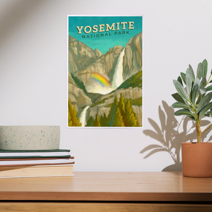 Yosemite National Park, California, Yosemite Falls, Oil Painting, Art & Giclee Prints Art Lantern Press 