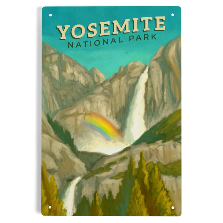 Yosemite National Park, California, Yosemite Falls, Oil Painting, Metal Signs Metal Lantern Press 