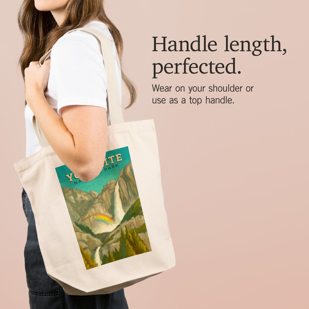 Yosemite National Park, California, Yosemite Falls, Oil Painting, Tote Bag Totes Lantern Press 