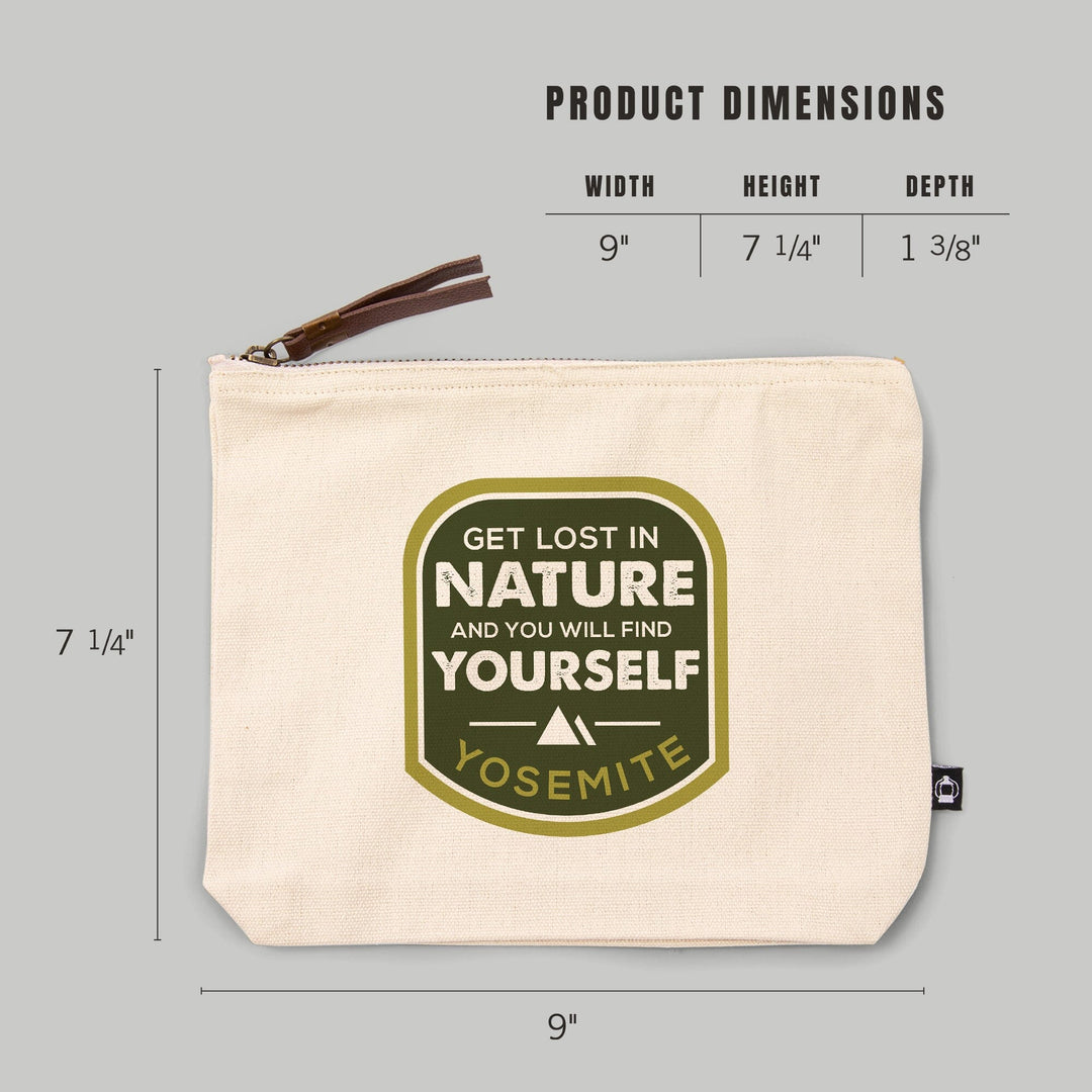 Yosemite National Park, California, Yosemite Lakes, Simply Said, (lp_archive), Organic Cotton Zipper Pouch, Go Bag Go Bag Lantern Press 