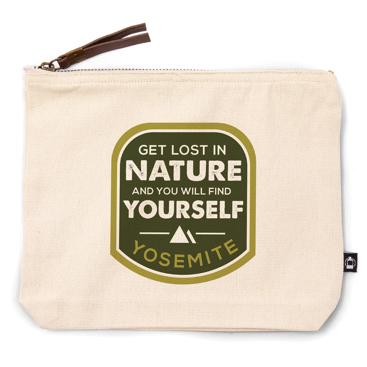 Yosemite National Park, California, Yosemite Lakes, Simply Said, (lp_archive), Organic Cotton Zipper Pouch, Go Bag Go Bag Lantern Press 