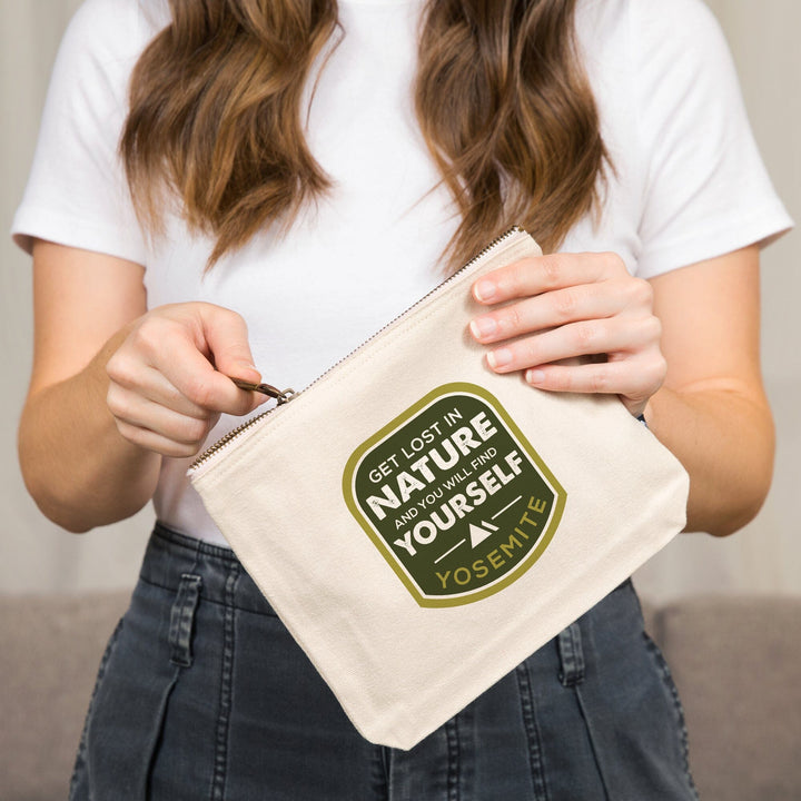 Yosemite National Park, California, Yosemite Lakes, Simply Said, (lp_archive), Organic Cotton Zipper Pouch, Go Bag Go Bag Lantern Press 